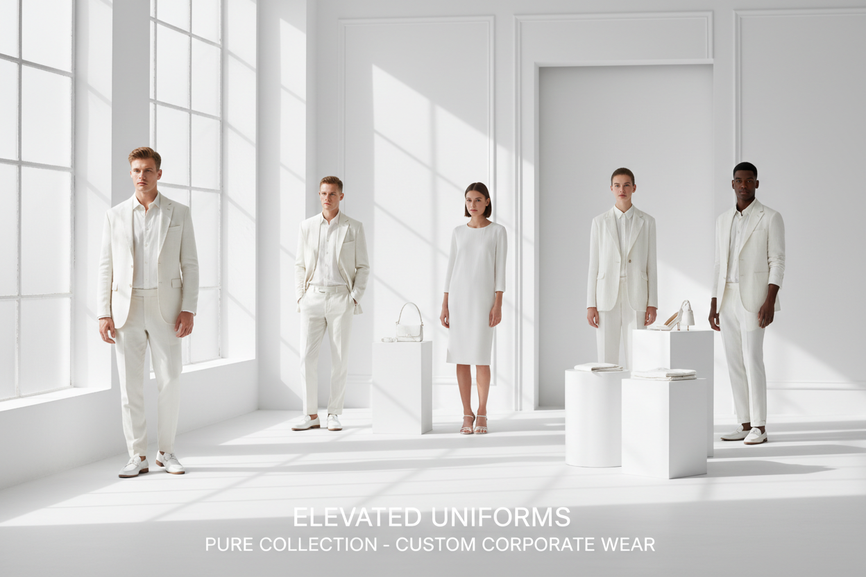 纯净白系 × 自然光 × 高级 Clean Fit 风格的商务休闲风格 Banner